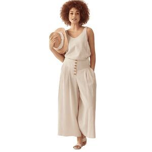 Charlie Paige Wide Leg Resort Pant Cotton and Pockets Size Small